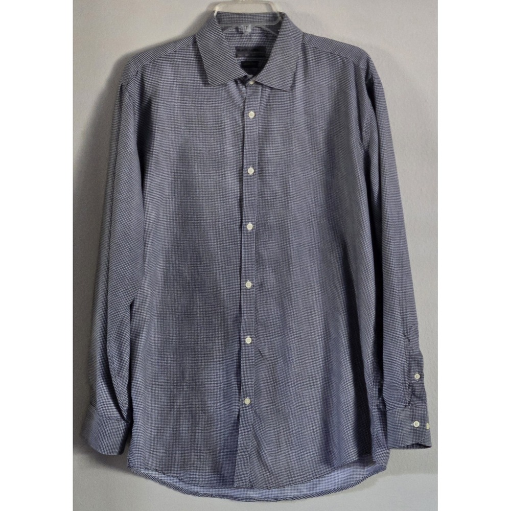 Black Label by Ruffini Shirt Men L Black White‎ Slim Fit Made in Italy Button-Up